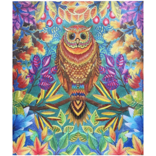 Алмазная мозаика на подрамнике с полным заполнением "МИР ЯРКИХ КРАСОК", радужный филин, 20*20 см