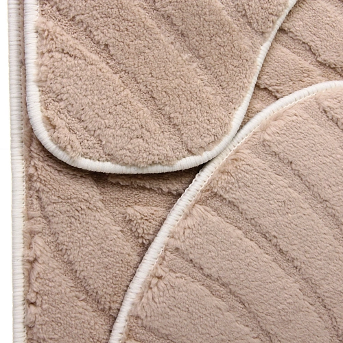 Набор для ванной и туалета 3 пр Лия ( 2 коврика 5080+5040, 1 чехол на крышку) бежевый_3