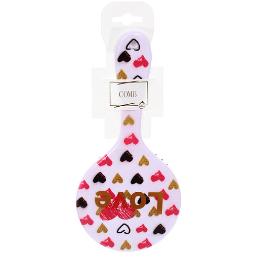 Расческа массажная круглая форма КОЛЛЕКЦИЯ ИМАНИ - АМОР, микс 4 дизайна, 2210см (PVC подвес)_9