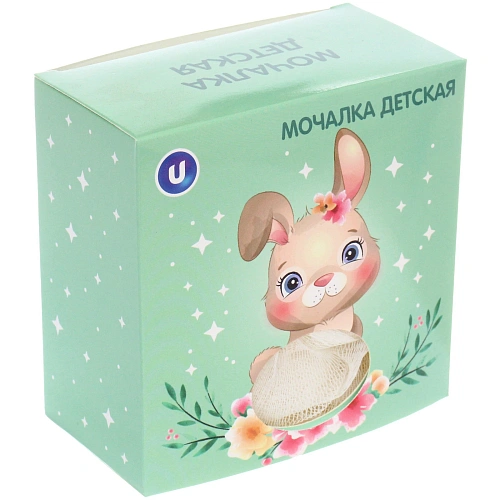 Мочалка детская полипропиленовая в красочной коробке KARAPPPUZ House, цвет белый, d - 10см,30гр_4