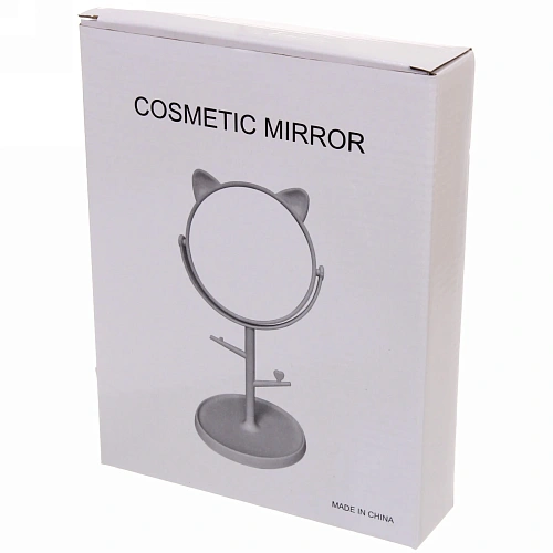 Зеркало настольное High Tech Кошка, односторонее, цвет розовый, d-16,8см, высота 30,5см_4