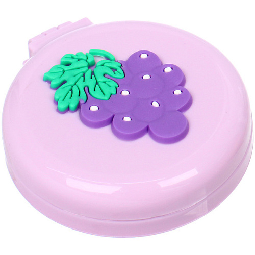 Расческа массажная детская складная КАРАМЕЛЬ, виноград, цвет фиолетовый, d-6см (пакет с подвесом)_3