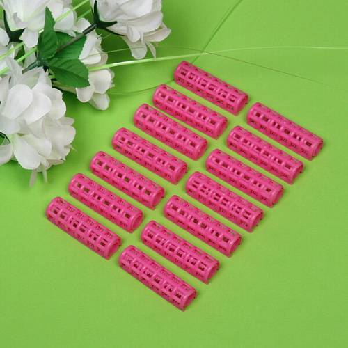 Бигуди пластмассовые с зажимом 14шт, цвет микс, d=15мм_5