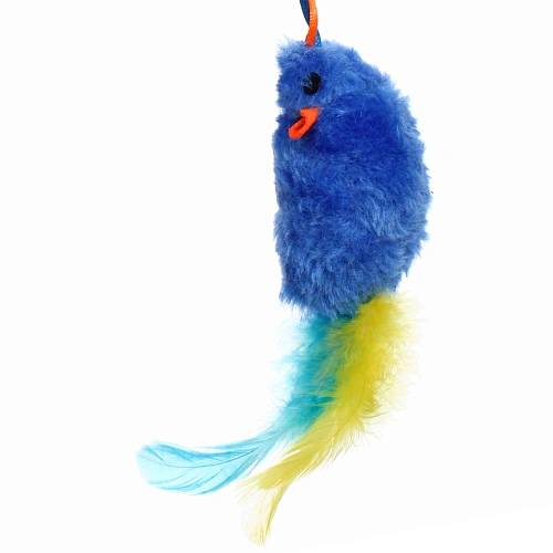 Игрушка - мышка для кошек ЦЕПКИЕ ЛАПКИ, с бубенчиком, цвет синий, 73535см_3