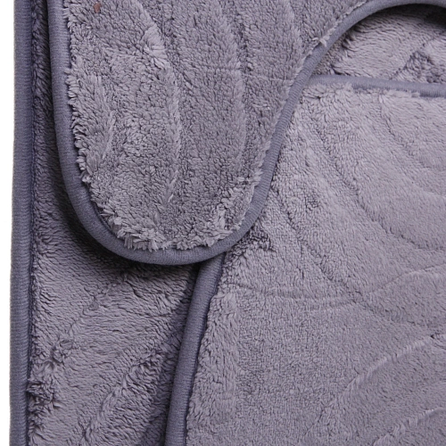 Набор для ванной и туалета 3 пр Эстель ( 2 коврика 5080+5040, 1 чехол на крышку унитаза)серый_3