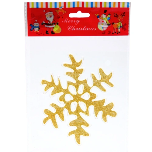 Наклейка  "Золотая снежинка" 15*20, золото