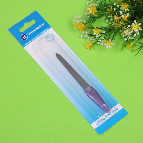 Пилка для ногтей металлическая на блистере Ультрамарин, цвет ручки микс, цвет пилки серебро,12,7см_5