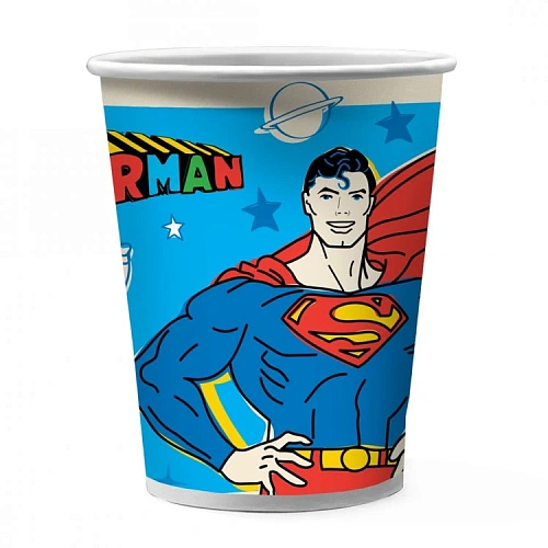 Набор бумажных стаканов 250мл 6шт "Superman"