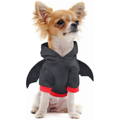 Кофта - толстовка с капюшоном для собак мелких пород Летучая мышь, размер XL (504026см) _5