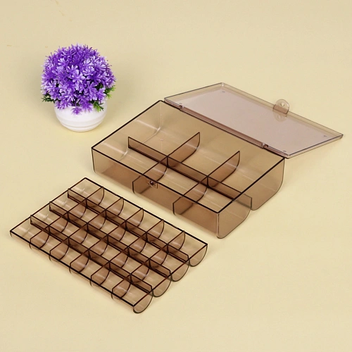 Органайзер для хранения ТАРТИ ТАН, цвет прозрачный, два отделения1318555см (упаковка коробка)_4