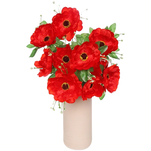 Искусственные цветы Цветочная мелодия Маки  50см10 цветков_6