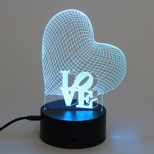 Светильник ночник 3D-LOVE на пластиковой подставке, с включателем USB_10