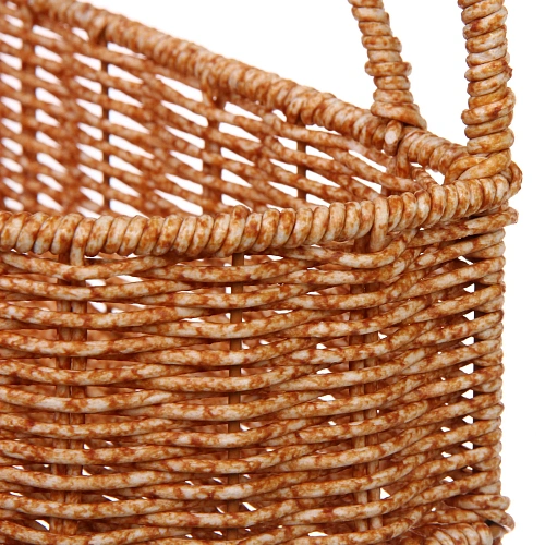 Органайзер подвесной плетёный ручной работы БРОВАЦЦО, цвет соломенный, две полукруглые секции, 22_4