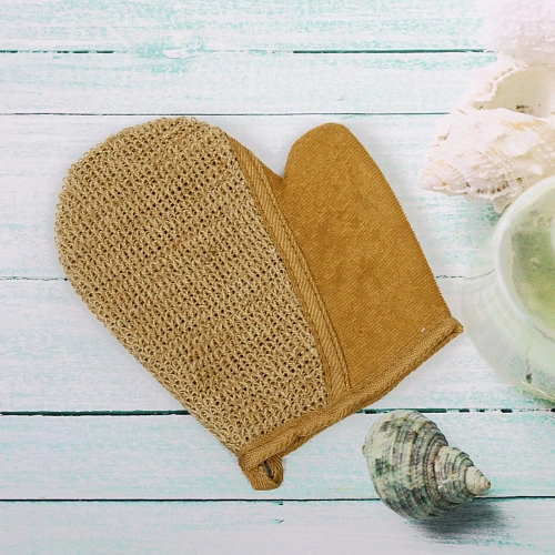 Мочалка-варежка для тела комбинированная Ultramarine - Прима, с сизалем, цвет белый, 1822см_7