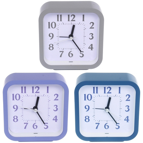 Будильник "Астон" 10*10*4,3см, микс цветов