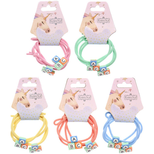 Резинки для волос 2шт "МИМИШКА", авс, микс 5 цветов, d-5,5см (подвес Единорог)