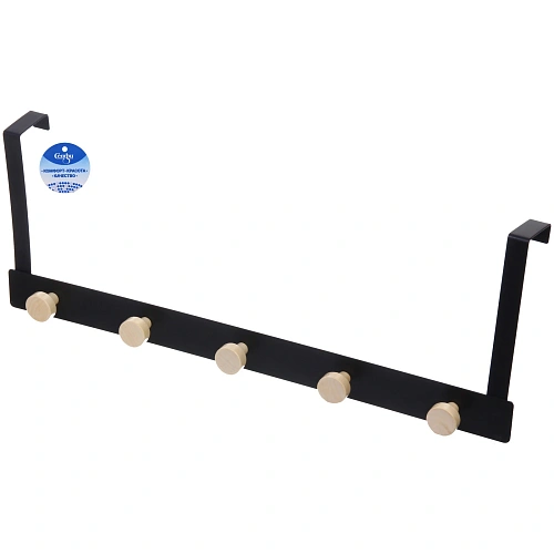 Крючки надверные на планке ЛОФТ ВОСТ, цвет черный, 5018см (Лейбл Селфи)_4