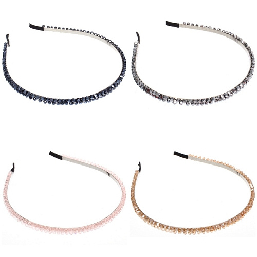 Ободок для волос "КОЛЛИНА", микс 4 цвета, 0,5см (блистер Кокетка в минивложении)