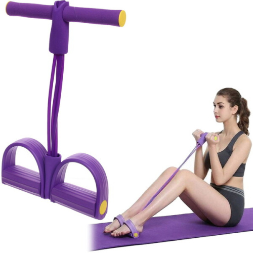 Эспандер универсальный с упорами для ног "Fitness" 45*25 см (нагрузка 18 кг), фиолетовый