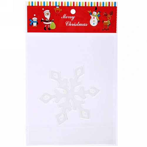 Наклейка на стекло 14*17 см,"Снежинка ромбик", Белый