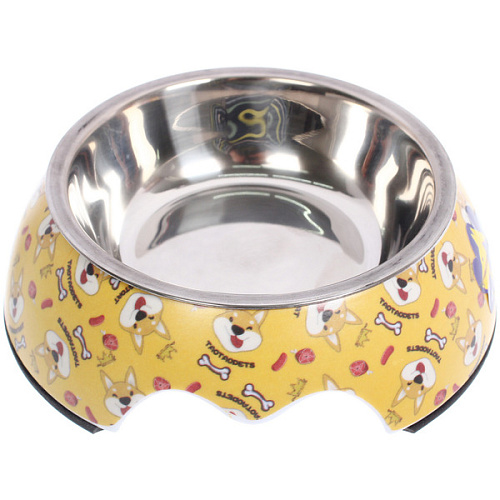 Миска из нержавеющей стали ЛЮБИМЫЙ БРО, корги, 111445см (наклейка)_3