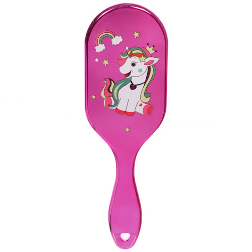 Расческа массажная детская зеркальная Animals, стильные Единорожки, микс 4 цвета, 7,523 см (блистер Ultramarine)_3