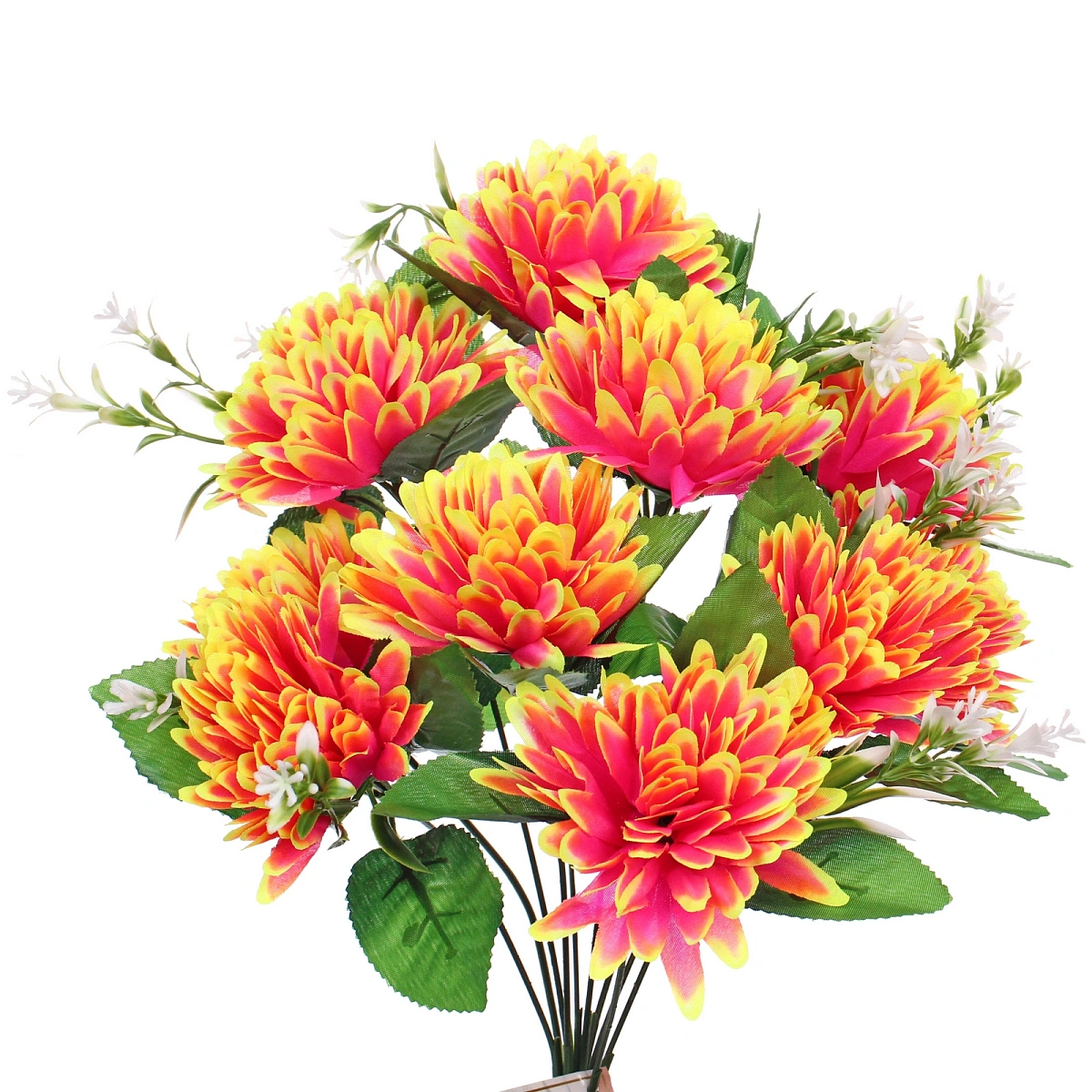 Искусственные цветы "Цветочная мелодия" Хризантемы 43см 10 цветков сиреневый неон