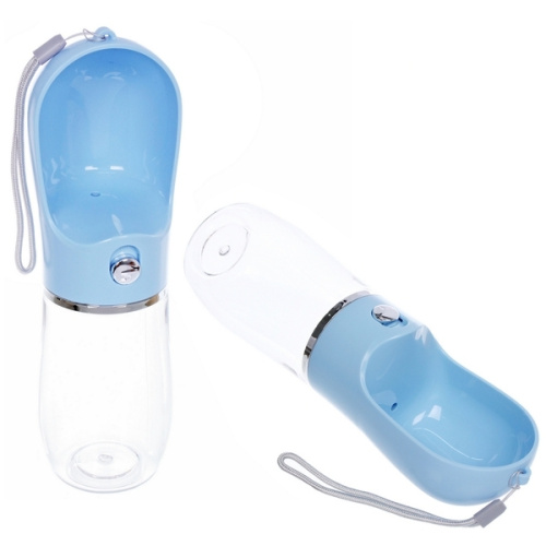 Поилка портативная прогулочная с кнопкой "ЛЮБИМЫЙ БРО", цвет голубой, 380мл 