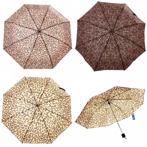 Зонт женский механический "Ultramarine - Леопард", 8 спиц, d-97, длина в слож. виде 23 
