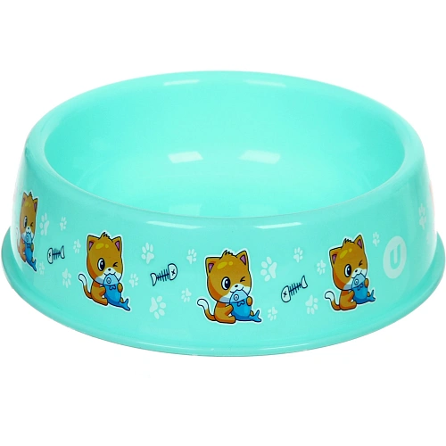 Миска пластиковая "МОЙ БРО - Любитель рыбки!, цвет мятный 21*6,5см (логотип на миске) 700мл