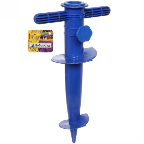 Бур-подставка для пляжного зонта 31см "От Винта!" пластик, цвет синий ДоброСад