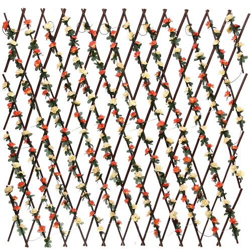 Забор декоративный Разноцветный вьюнок при ширине 2 м высота 0,95 м (h-1,2м в сложенном), Зеленый_3