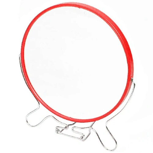 Зеркало настольное в пластиковой оправе Практика круг, подвесное двойное d-20см_7