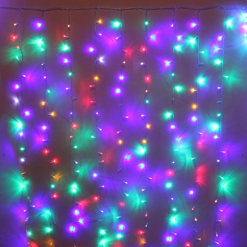 Гирлянда для улицы ЗАНАВЕС Мерцание ш2 в3,0 м 480 ламп LED, прозрачпров, Мультицвет, белый мерцает (возможность соединения)_2