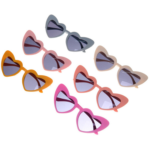 Очки солнцезащитные детские ЛЕТОЗДЕСЬ, сердечки, микс 6 цветов_3