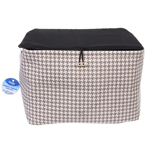 Коробка для хранения с крышкой ЭЛИНТ, цвет пастельно серый, 302521см (лейбл Селфи)_6