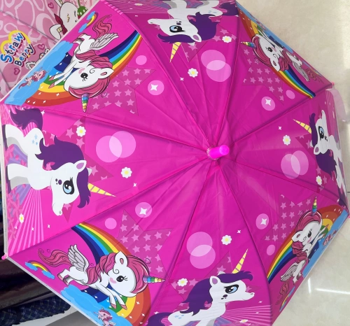 Зонт детский полуавтомат "Единорожки", микс 6 дизайнов, d-100см