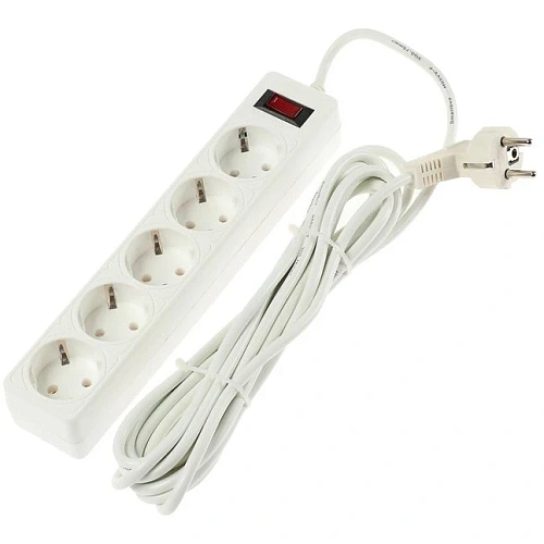 Сетевой фильтр SmartBuy One, 10А, 5 розеток, 2200 Вт, 5м, белый_2