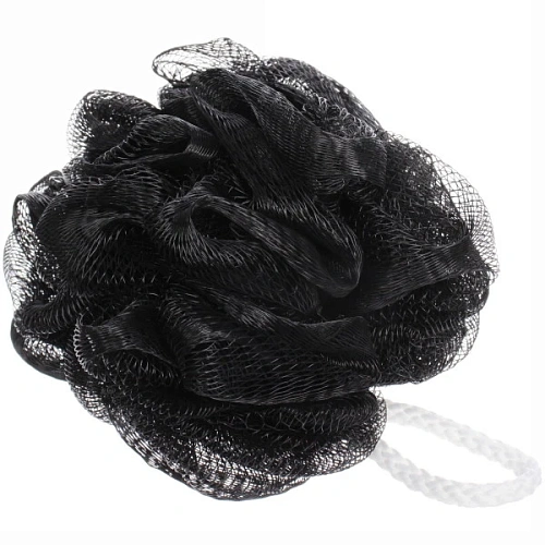 Мочалка для тела полипропиленовая "Ultramarine - Мужская", цвет черный, d-13см, 50гр (зип пакет и наклейка Ultramarine)