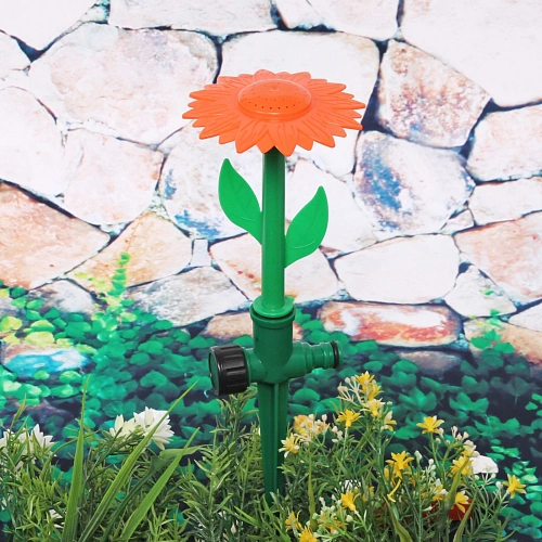 Разбрызгиватель Подсолнух на колышке, 33см, красный, бс разъем ДоброСад_5