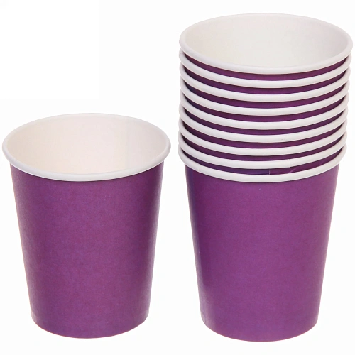 Стакан бумажный 0,2л в наборе 10 шт "Фиолетовый"