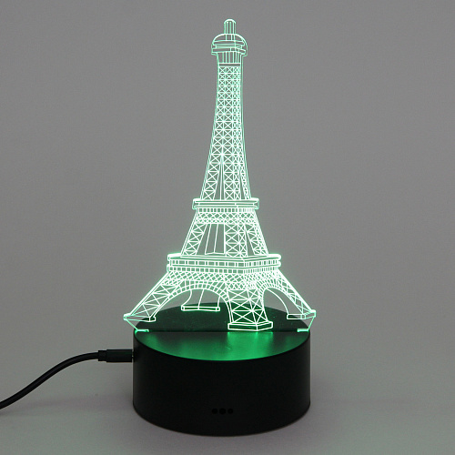 Светильник ночник 3D-Эйфелева башня на пластиковой подставке, с включателем USB_8