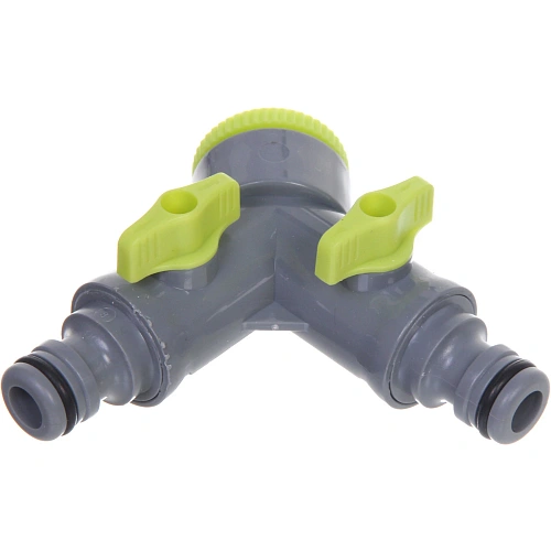 Тройник с 2 кранами Green штуцерный ДоброСад_5