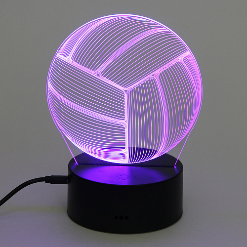 Светильник ночник 3D-Мяч на пластиковой подставке, с включателем USB_9