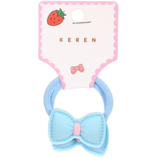 Резинка для волос детские 2шт на на блистере "УЛЫБКА", бантики, микс 6 цветов, d-3.5см (пакет с подвесом)