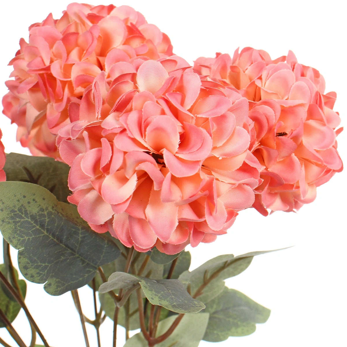 Искусственные цветы "Букет гортензий" 41см 7 цветков розовые