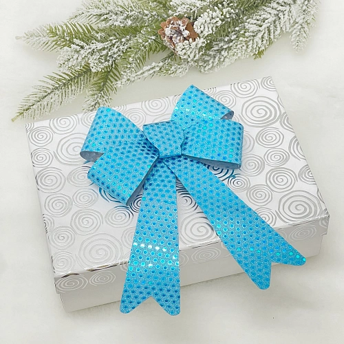 Бант на ёлку Искры 1826 см, Голубой_4