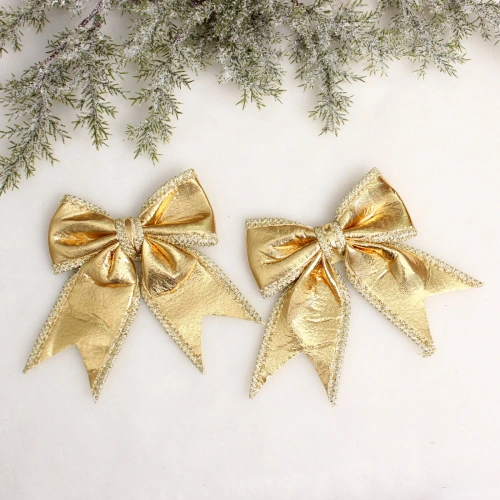 Бант на ёлку "Нежность" 14*16*6 (набор 2 шт) см, Шампань