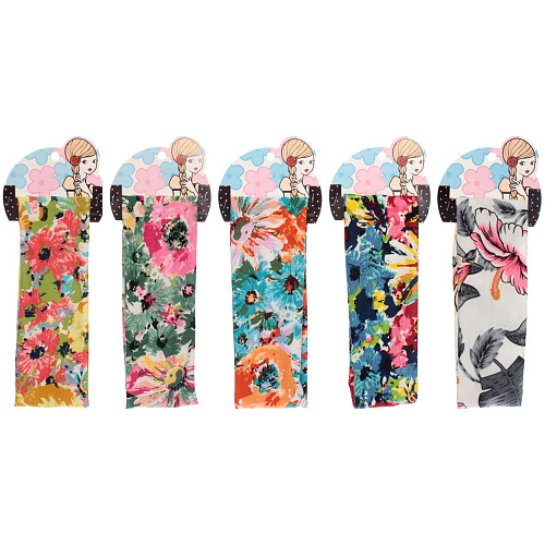 Повязка на голову "Britney Room", принт цветы, микс 6 цветов, 20*7см