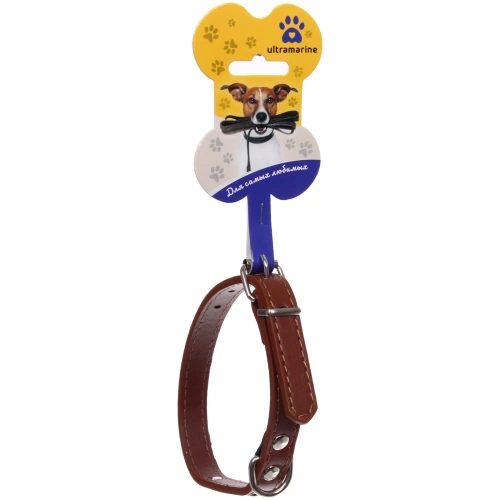 Ошейник для собак из искусственной кожи "Стильный БРО", цвет коричневый, 1,5*37см (бирка)